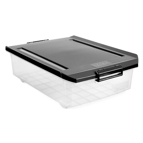  Caja de ordenación con tapa en color negro, 32 litros de capacidad, TATAY.