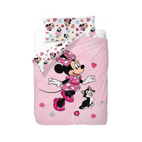 Juego de funda nórdica Minnie para cama de 90cm, 100% algodón.