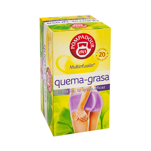 Infusión quema grasa, rica mezcla de plantas naturales que ayudan con la grasa localizada POMPADOUR 25 uds. 55 g.