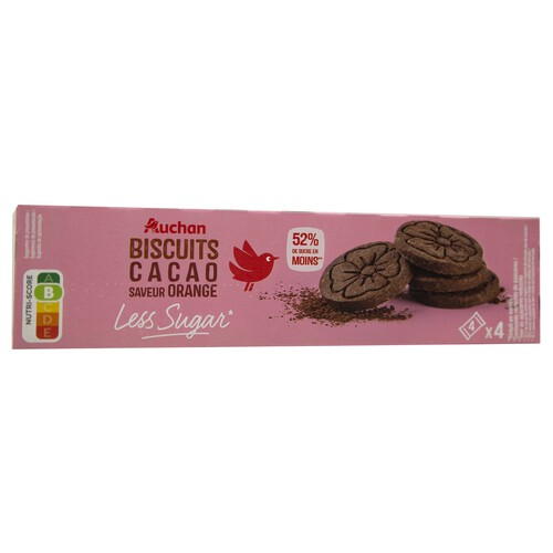 PRODUCTO ALCAMPO Galleta de cacao y naranja con menos azúcar 130 g.