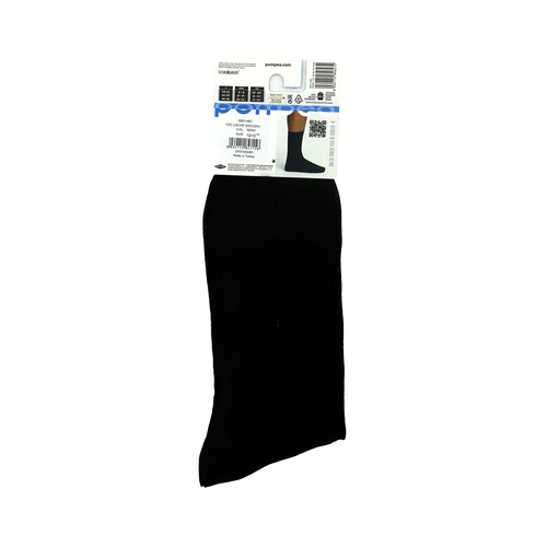Calcetines hilo de escocia para hombre, 100% algodón, POMPEA, talla 42/43, negro.