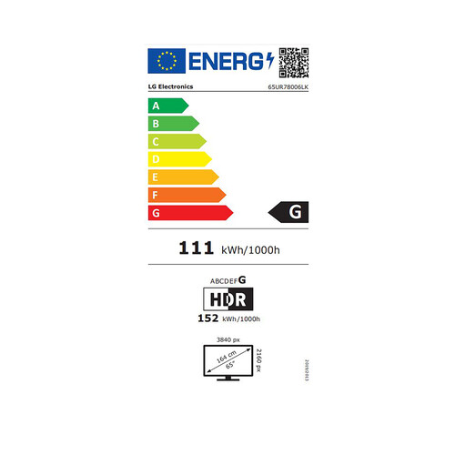 Televisión 165,1cm (65) LED LG 65UR76006, 4K, Procesador Alta Potencia, HDR10 / Dolby Digital Plus, Smart TV webOS23.