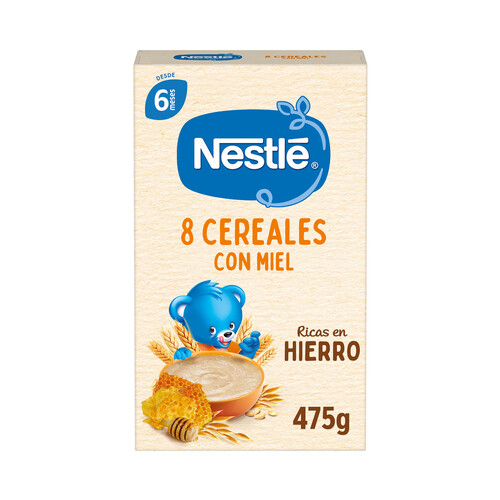 NESTLÉ Papilla de 8 cereales con miel a partir de 6 meses 475 g.