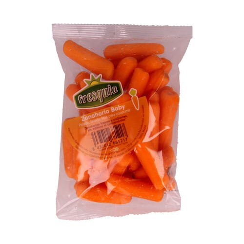 Zanahoria baby, pelada, lavada y lista para consumir FRESQUIA 125 gramos