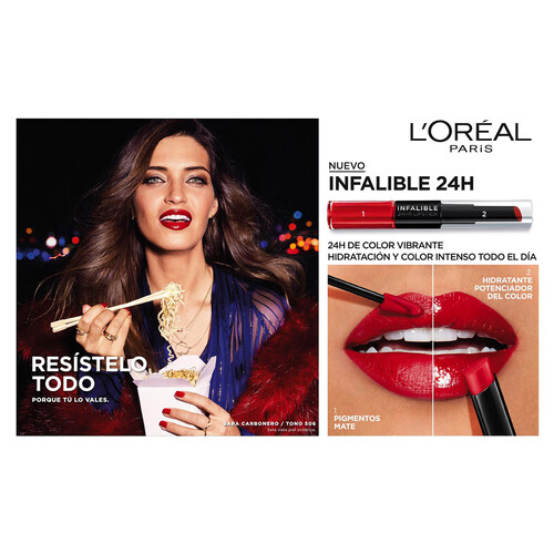 L´ORÉAL PARIS Infalible 24 h tono 404  Pintalabios de larga duración, con Ácido hialurónico y acabado hidratante. 