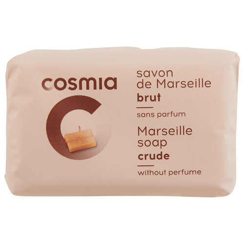 COSMIA Pastilla de jabón de tocador sin perfume con jabón de Marsella 200 g.