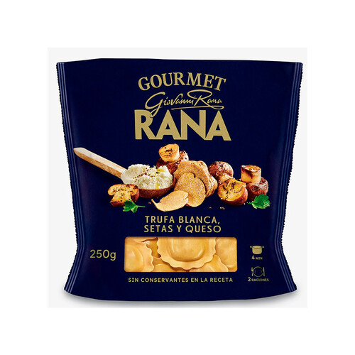 RANA Soles pasta fresca al huevo, rellenos de trufa blanca, setas y queso RANA Gourmet 250 g.