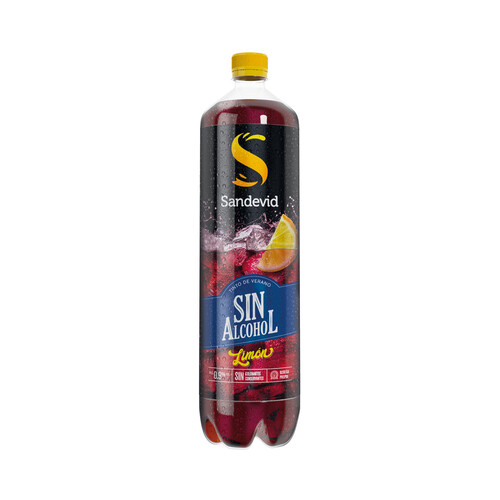 SANDEVID Tinto de verano con limón, sin alcohol y sin conservantes ni colorantes SANDEVID botella de 1,5 l.