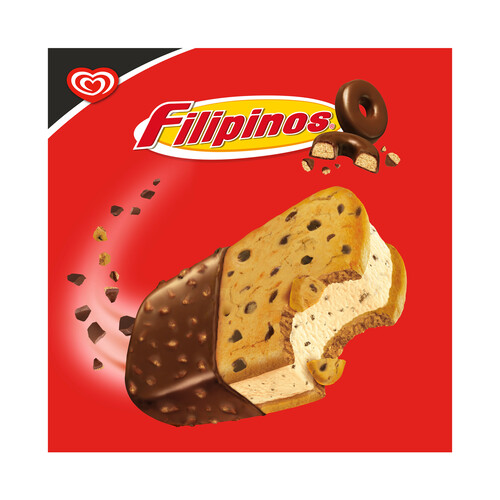 FILIPINOS de Frigo Sandwich XXL de helado de galleta con chips de galletas de chocolate 4 x 130 ml.