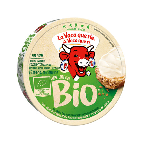 Queso cremoso en porciones ecológico LA VACA QUE RÍE 8 uds. 28 g.