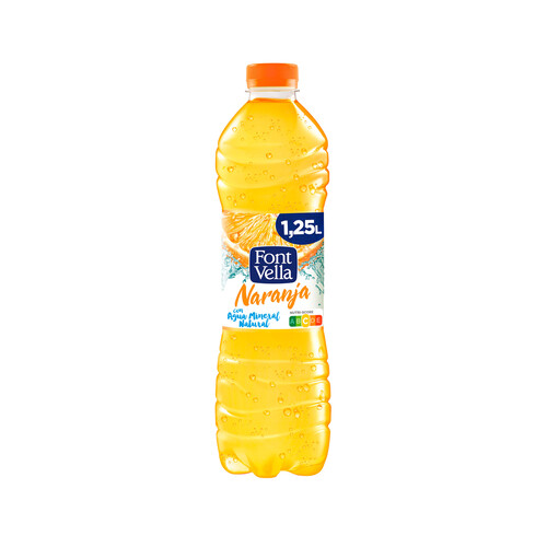 FONT VELLA Levite  Agua mineral sabor naranja botella de 1,25 l.