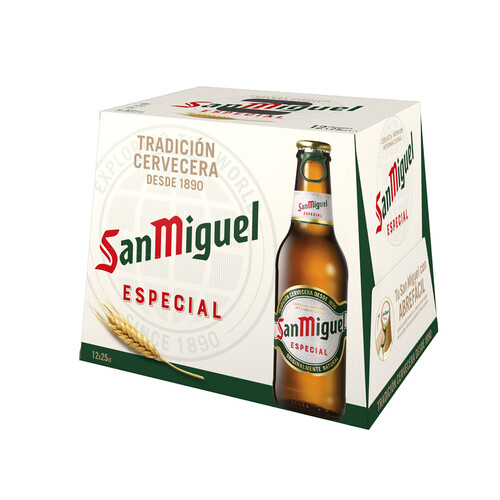 SAN MIGUEL ESPECIAL Cervezas pack de 12 Botellines de 25 cl.