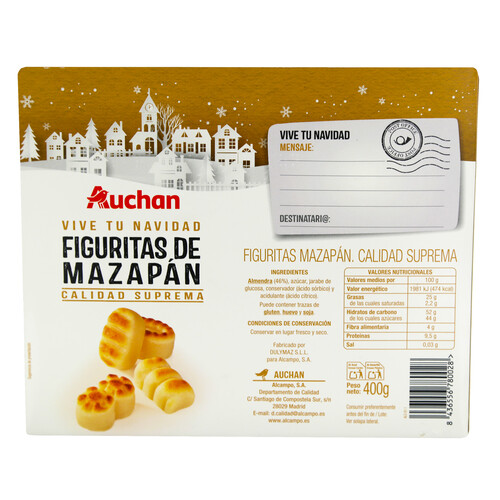 PRODUCTO ALCAMPO Mazapanes  400 g.