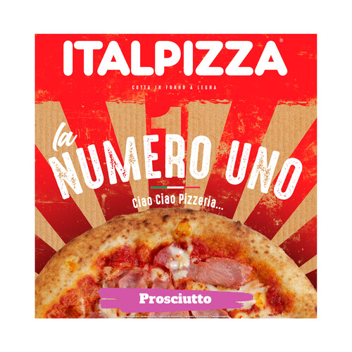 ITALPIZZA Pizza congelada de jamón cocido sabor ahumado 430 g.