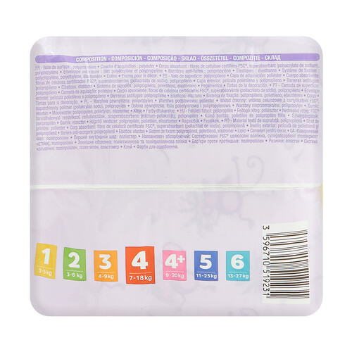 PRODUCTO ALCAMPO Baby Pañales talla 4 (7-18 kg) 84 uds.