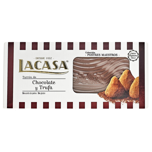 Turrón de chocolate y trufa LACASA 225 g.