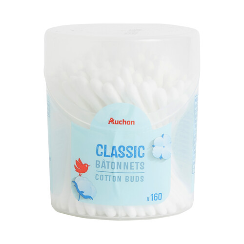 PRODUCTO ALCAMPO Bastoncillos de algodón para bebé, con palo de papel 160 uds.