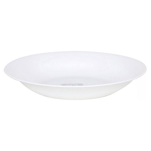 Plato hondo fabricado en vidrio opal blanco, 23cm, Whitemoon BORMIOLI.