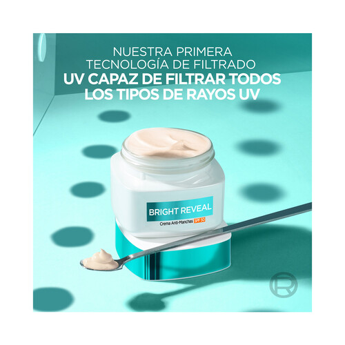 L´ORÉAL PARIS Bright reveal Crema anti-manchas unificadora del tono, con FPS 50 50 ml.