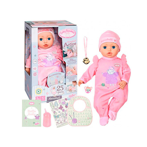 Muñeca interactiva Baby Anabell, 43 cm, con accesorios.