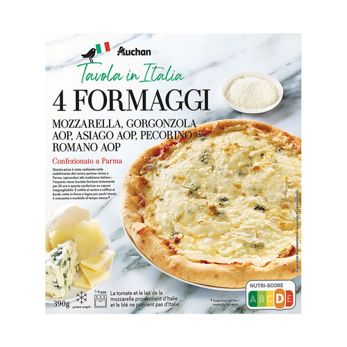 PRODUCTO ALCAMPO Tavola Italia Pizza 4 quesos (mozarella, gorgonzola, aisago y pecorino romano) 390 g.