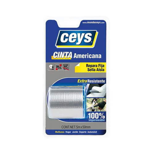 Cinta americana plata 5mx50 Tack CEYS.