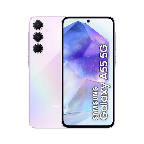 SAMSUNG Galaxy A55 5G violeta, 128GB + 8GB, móvil 17cm (6,6). SM-A556BLVAEUB