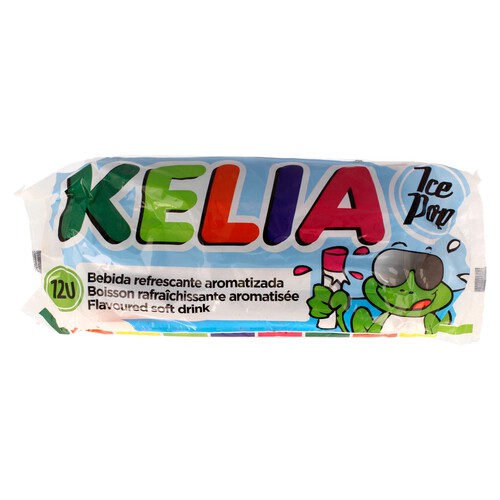 KELIA Bebidas refrescantes aromatizadas (golosinas para congelar con zumo de fruta) KELIA 12 unidades de 45 mililitros