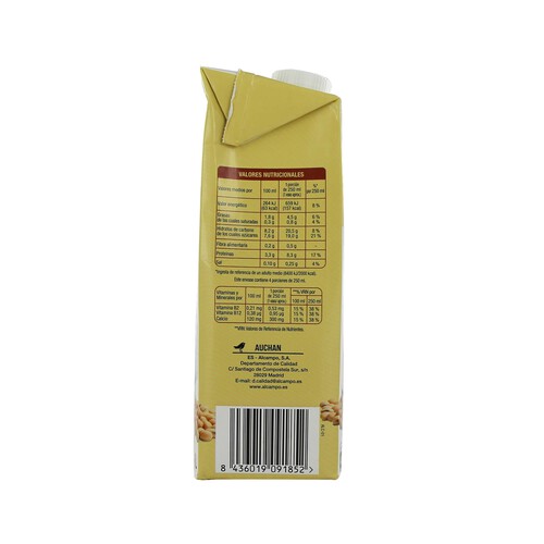 AUCHAN Bebida de soja con sabor a vainilla 1 l. Producto Alcampo