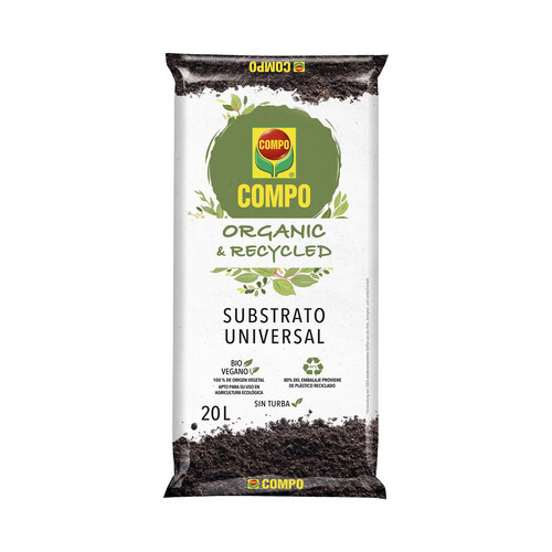 Sustrato universal BIO para todo tipo de plantas, 20 litros COMPO ORGANIC & RECYCLED.