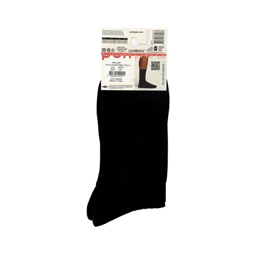 Calcetines canalé de microfibra para hombre POMPEA, color negro, talla 43/46.
