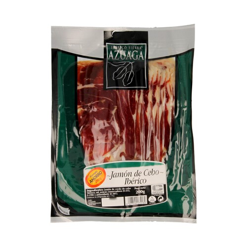 SIERRA AZUAGA Jamón ibérico de cebo (50% raza ibérica), cortada en lonchas SIERRA AZUAGA 200 g.