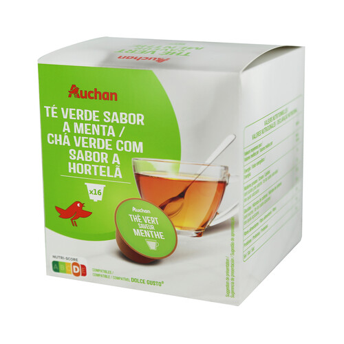 PRODUCTO ALCAMPO Té verde con sabor a menta en cápsulas 16 uds. 116 g.