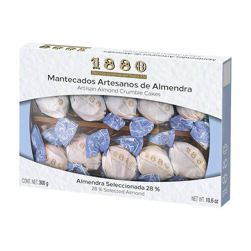 1880 Mantecados artesanos de almendra 300 g.