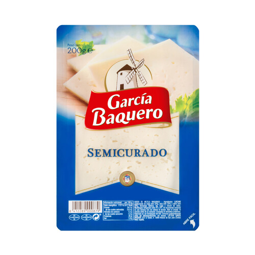 Queso semicurado en lonchas GARCÍA BAQUERO 200 g.