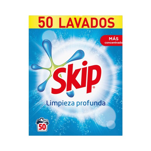 SKIP Limpieza profunda Detergente en polvo para lavadora 50 ds. 2.5 kg.