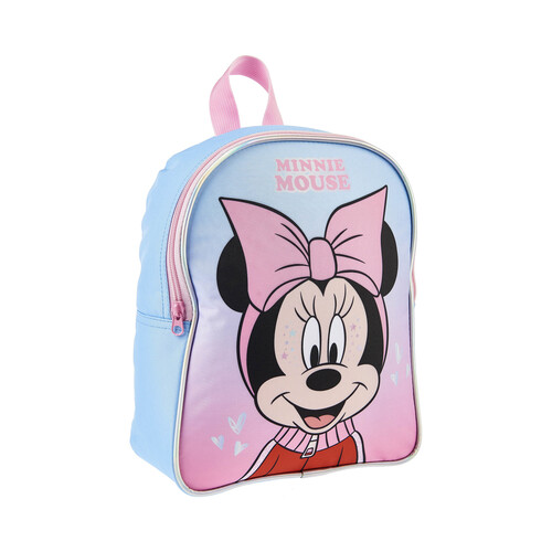 Mochila infantil MINNIE, color rosa y azul, ALCAMPO.