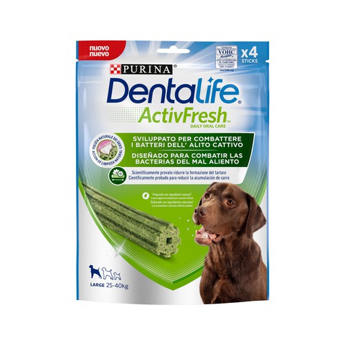 DENTALIFE Snack dental perros 25 a 40 kg PURINA DENTALIFE ACTIVFRESH 4 uds.