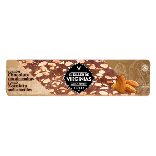 VIRGINIAS Turrón de chocolate y almendra el taller 200 g.