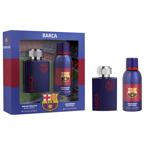 F.C. BARCELONA Estuche regalo para niño con colonia y desodorante.