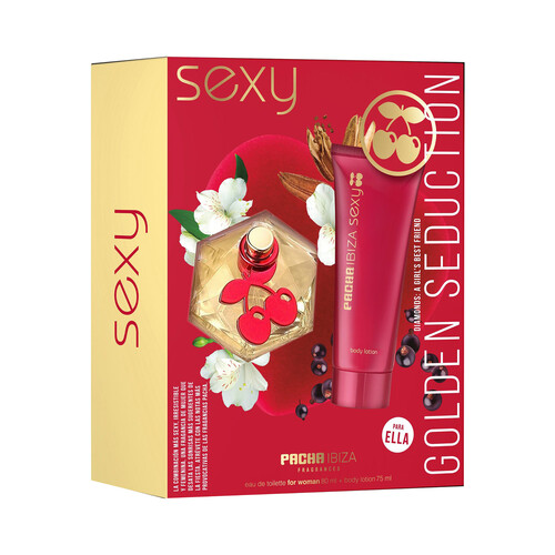 PACHA Sexy golden seduction Estuche para mujer con colonia y loción corporal.