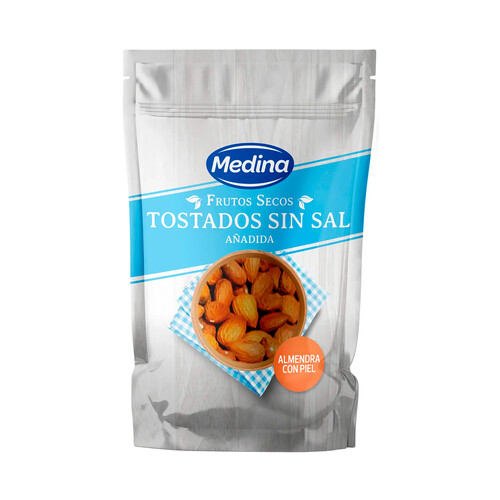 MEDINA Almendras tostadas con piel y sin sal MEDINA 125 g.