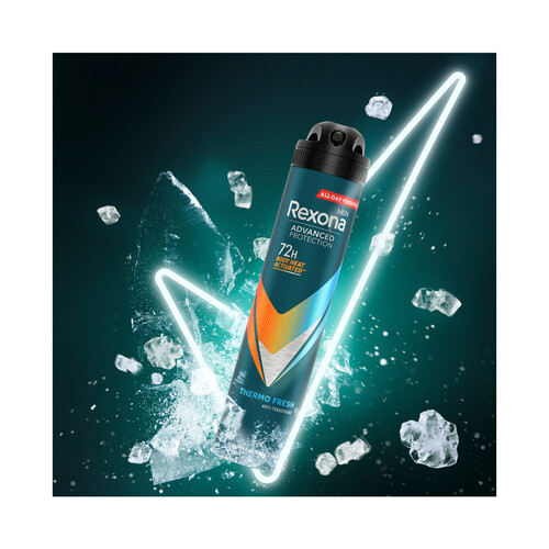 REXONA Men advanced protection Desodorante en spray para hombre sin alcohol y con protección antitranspirante hasta 72 horas 200 ml.