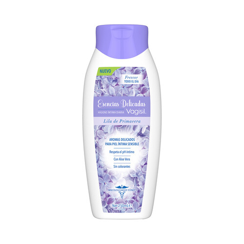 VAGISIL Gel para la higiene íntima diaria con aloe vera y aroma a lilas VAGISIL Esencias delicadas 250 ml.