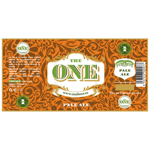 THE ONE Cerveza Pale Ale rubia 33 cl.