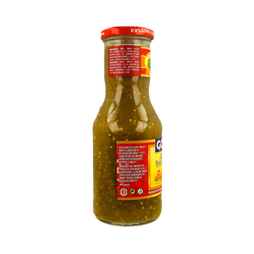 GOYA Salsa mexicana verde a base de tomate y chile jalapeño GOYA botella 500 g.