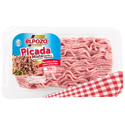 Preparado de carne picada mixta (cerdo y vacuno) EL POZO 500 g.