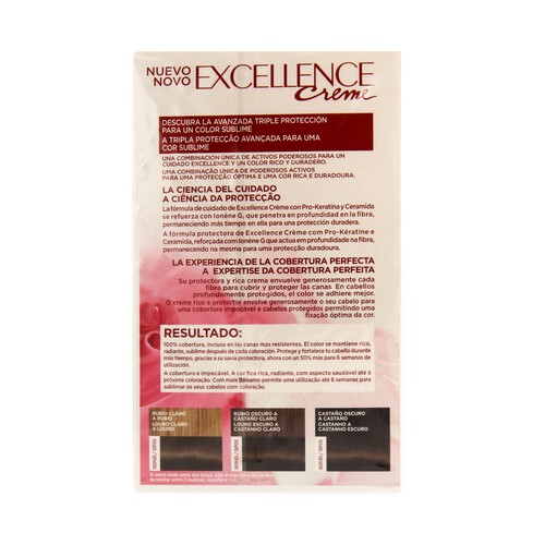 Tinte de color castaño claro nº 5 EXCELLENCE L´OREAL pack de 2 unidades