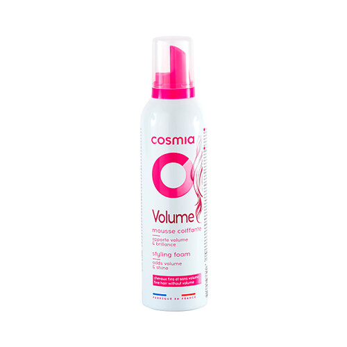 COSMIA Espuma de peinado efecto brillo y volumen, para cabellos finos sin volumen COSMIA 250 ml.