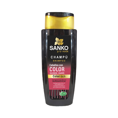 SANKO Color tech Champú con bayas de Goji y filtros UV, para cabellos teñidos 270 ml.